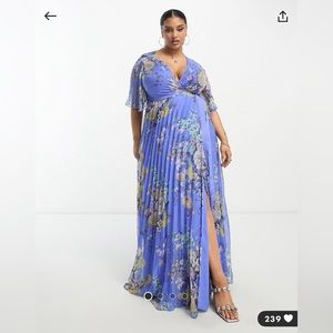 ASOS DESIGN Curve exclusive pleated maxi dress US22